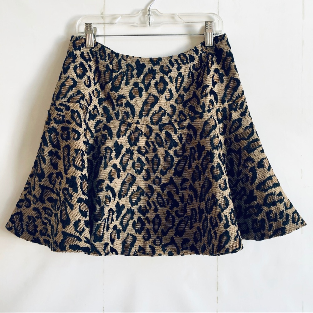 Free People Chenille Cheetah Skater Skirt - Picture 2 of 7